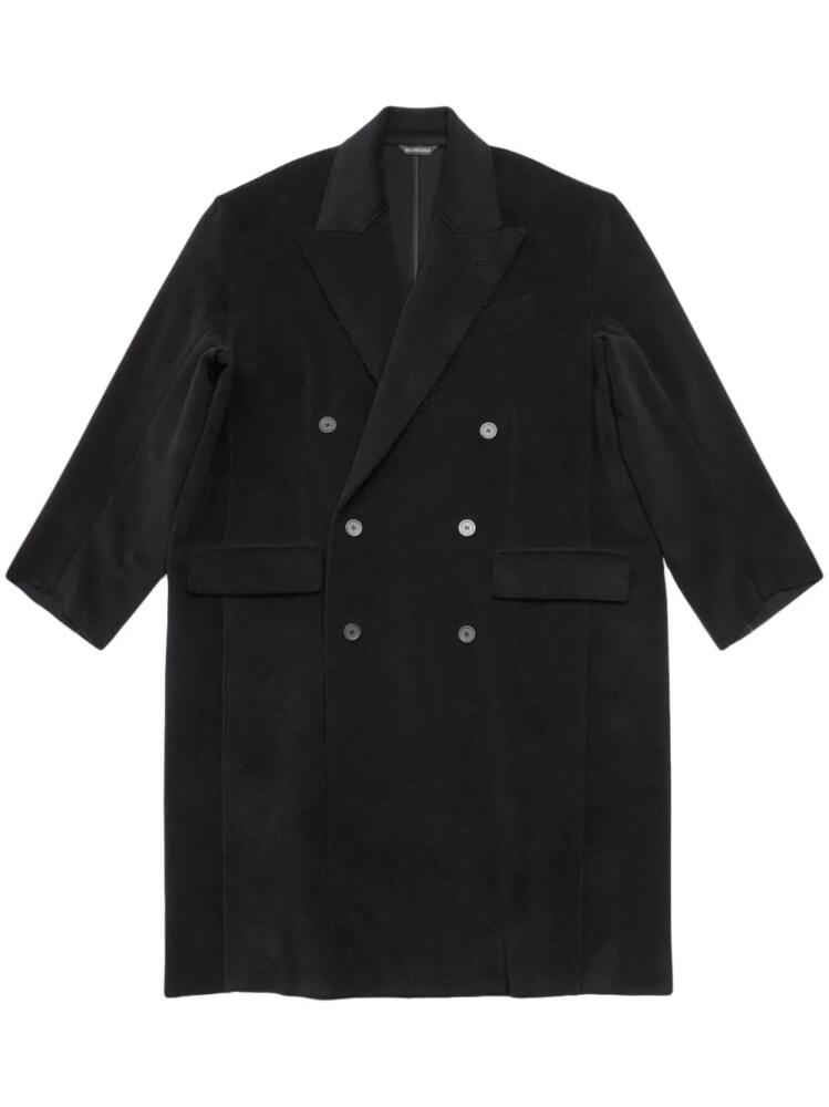 Balenciaga double-breasted virgin-wool coat - Black Cover