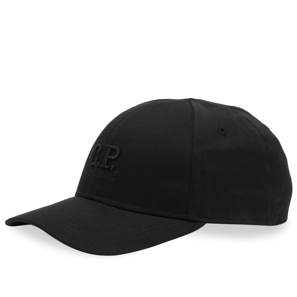 C.P. Company Men's Gabardine Logo Cap in Black Cover