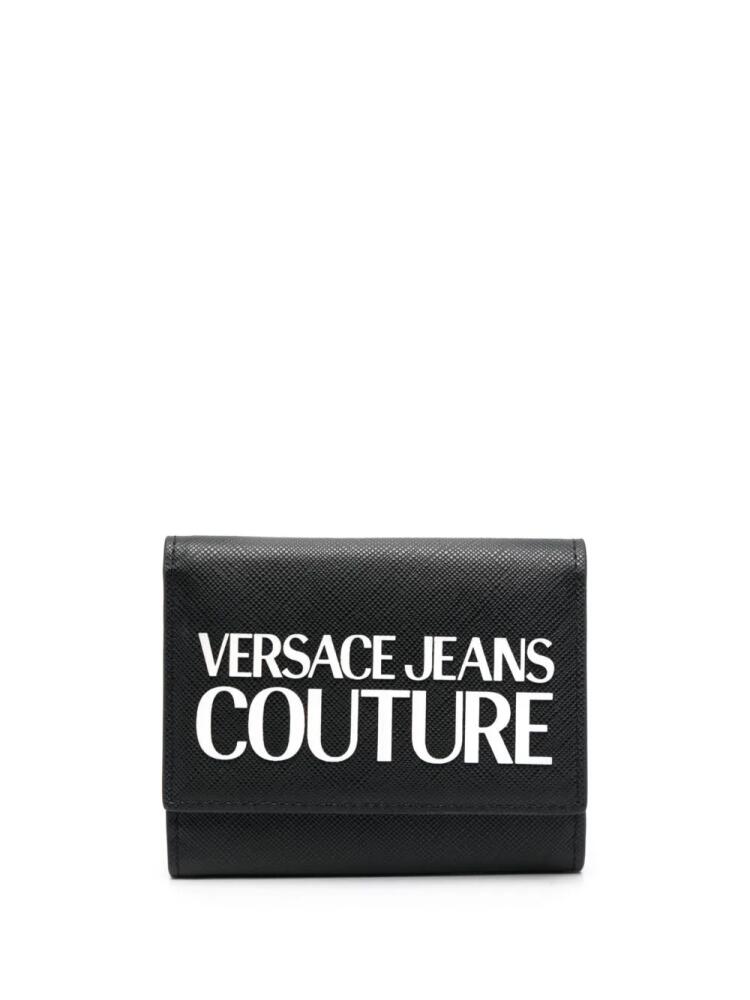 Versace Jeans Couture logo-plaque leather wallet - Black Cover