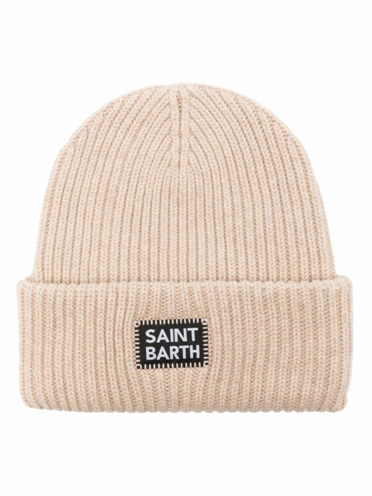 MC2 Saint Barth logo-patch ribbed beanie - Brown Cover