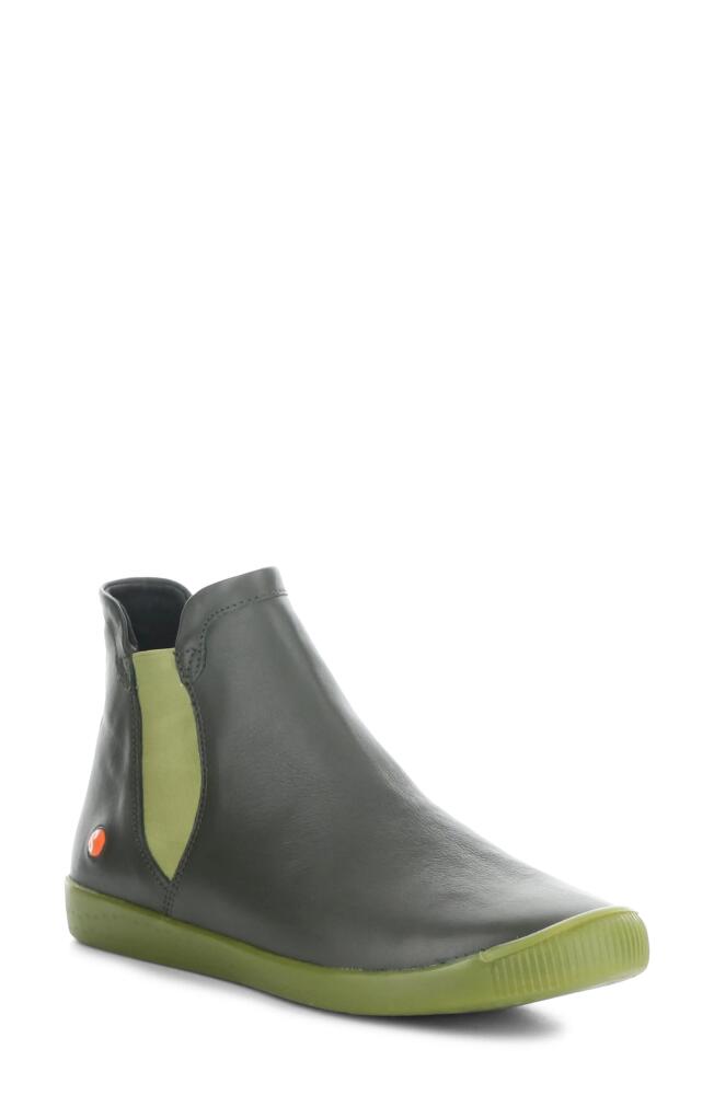 Softinos by Fly London Itzi Chelsea Boot in Military/Olive Smooth Leather Cover