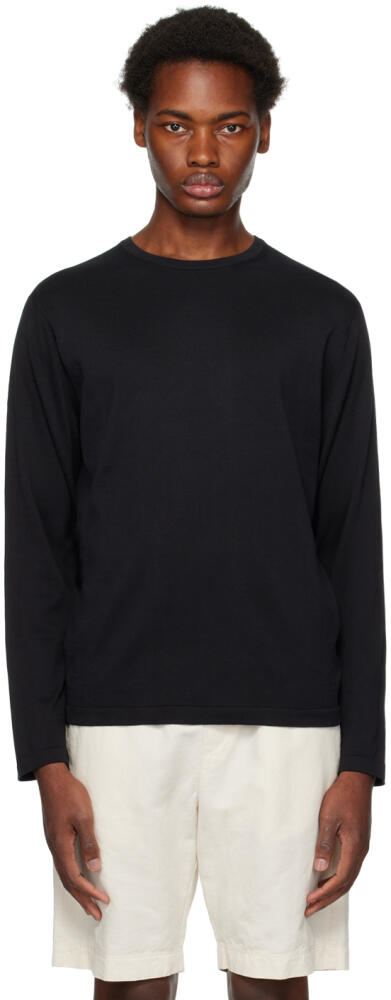 Sunspel Black Crewneck Sweater Cover