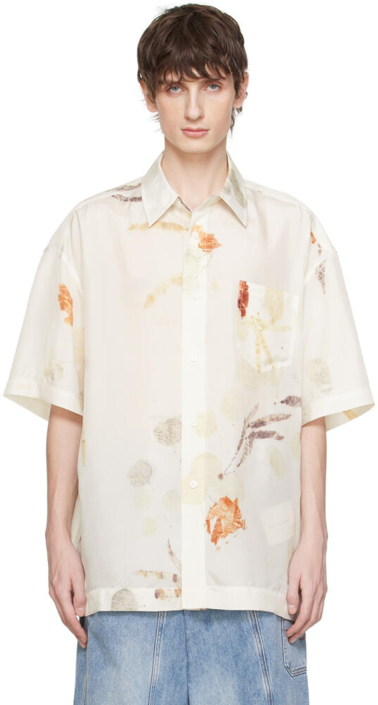 Feng Chen Wang White Plant-Dyed Shirt Cover