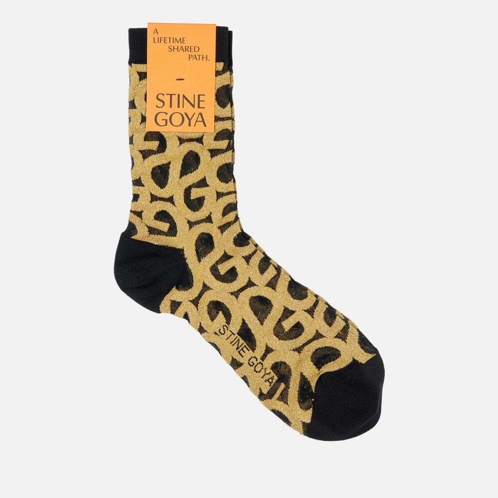 Stine Goya Iggy Logo Print Mesh Jacquard-Knit Socks Cover