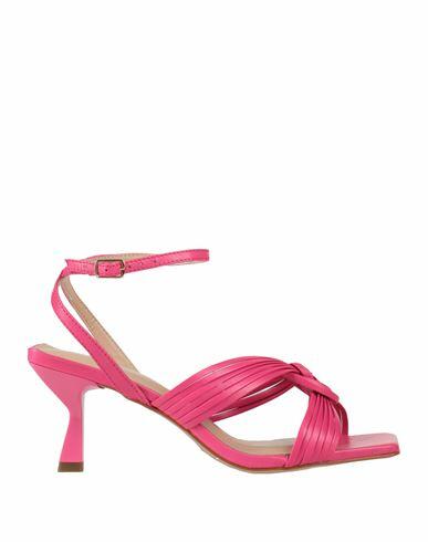 Miss Unique Woman Sandals Magenta Leather Cover