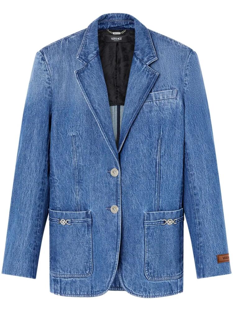 Versace single-breasted denim blazer - Blue Cover