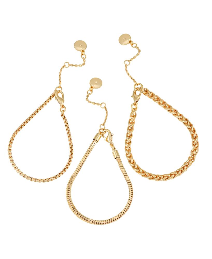 Vince Camuto Gold-Tone Mixed Chain Trio Bracelet Set, 3 piece - Gold Cover