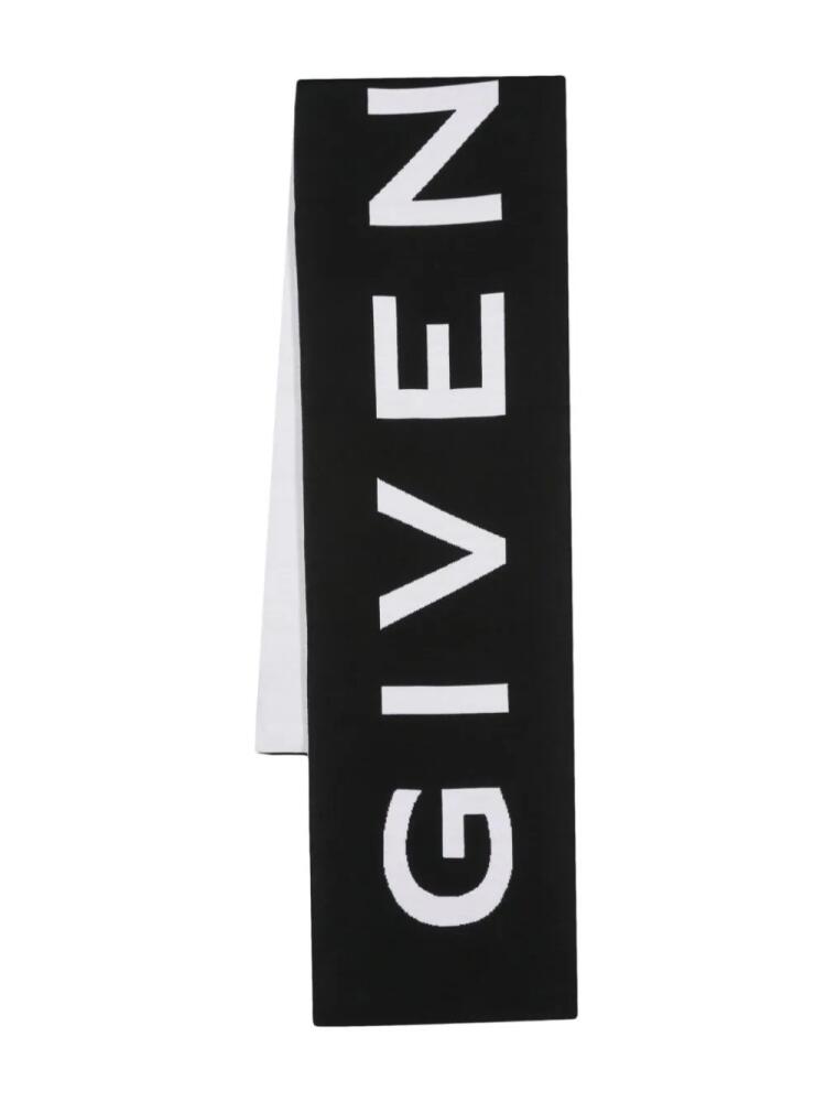 Givenchy logo-jacquard wool scarf - Black Cover