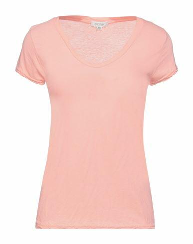 Crossley Woman T-shirt Salmon pink Cotton, Linen Cover