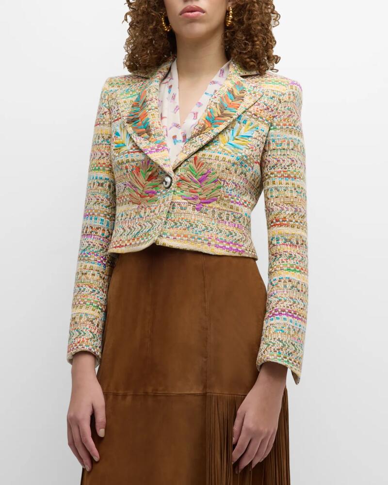 Maison Common Novelty Tweed One-Button Cropped Jacket Cover