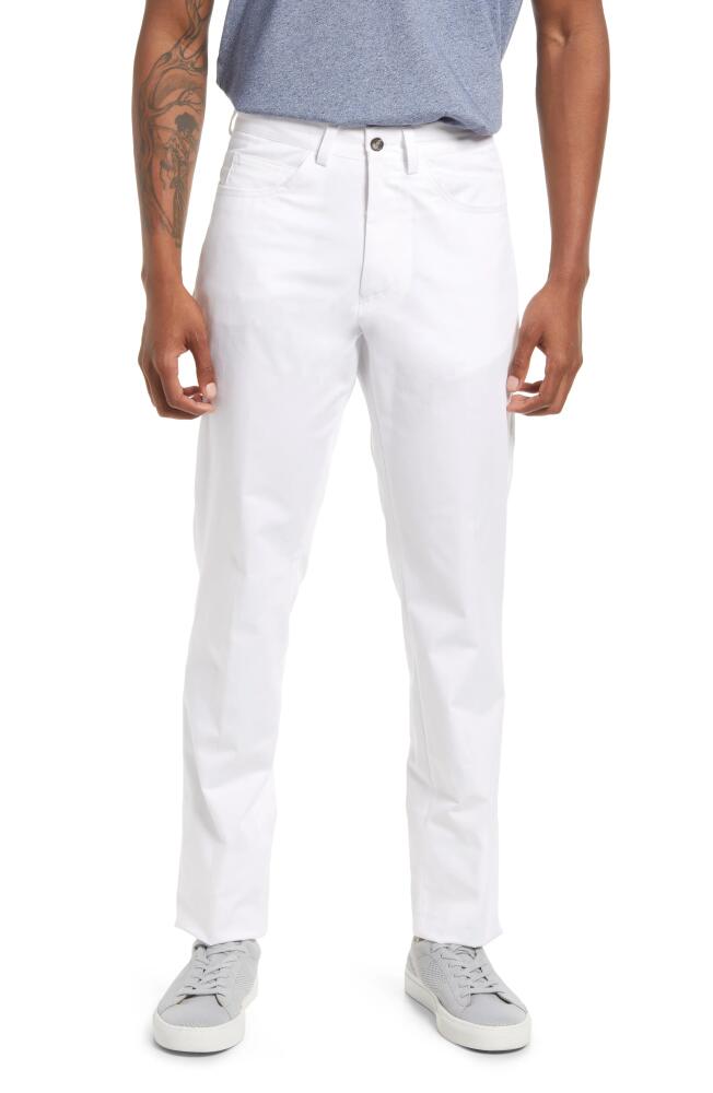 Berle Charleston Khakis Flat Front Stretch Twill Pants in White Cover