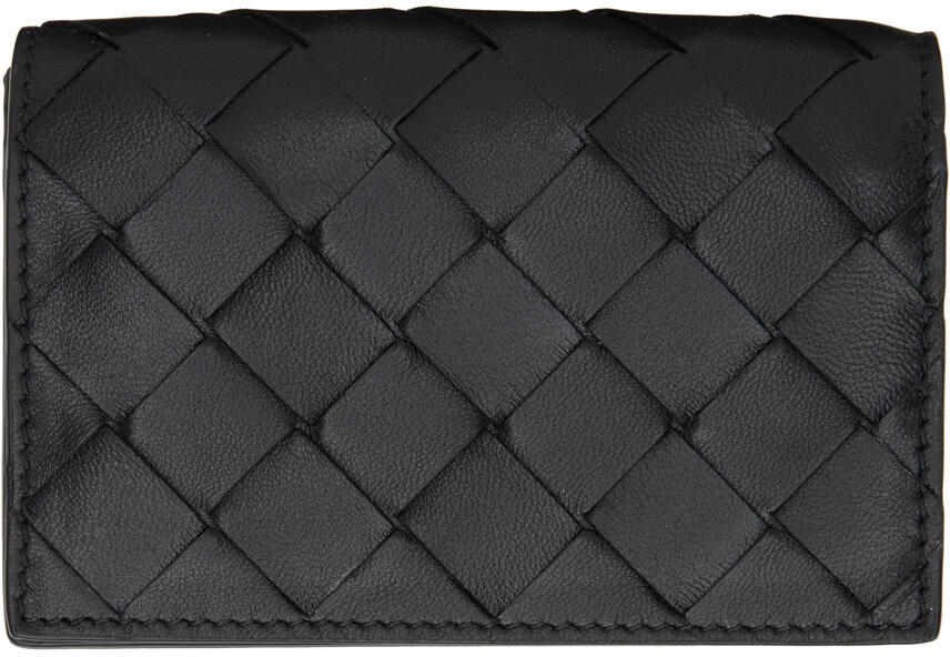 Bottega Veneta Black Business Card Holder Cover