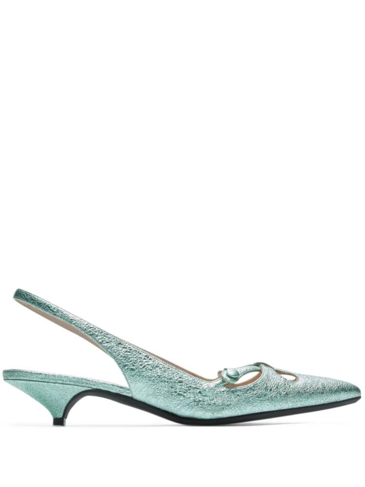 Nº21 bow-detail slingback pumps - Green Cover