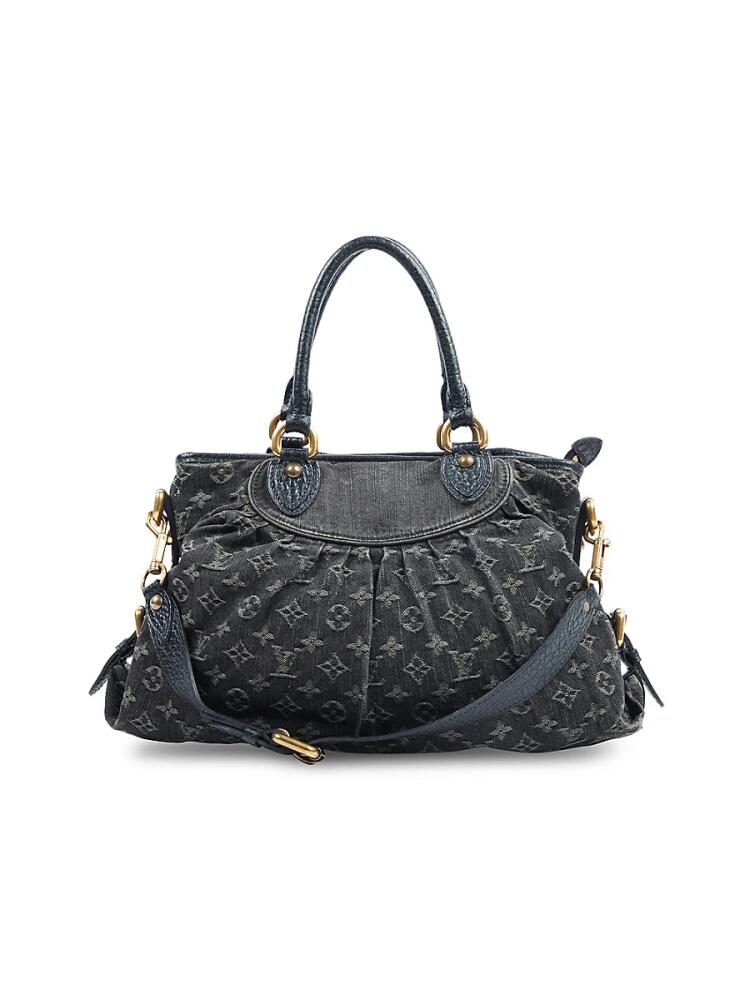 Louis Vuitton Women's Monogram Denim Shoulder Bag - Black Cover