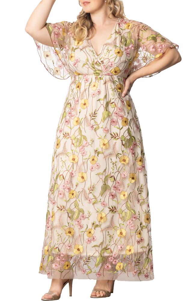 Kiyonna Embroidered Elegance Floral Gown in Sunkissed Garden Cover