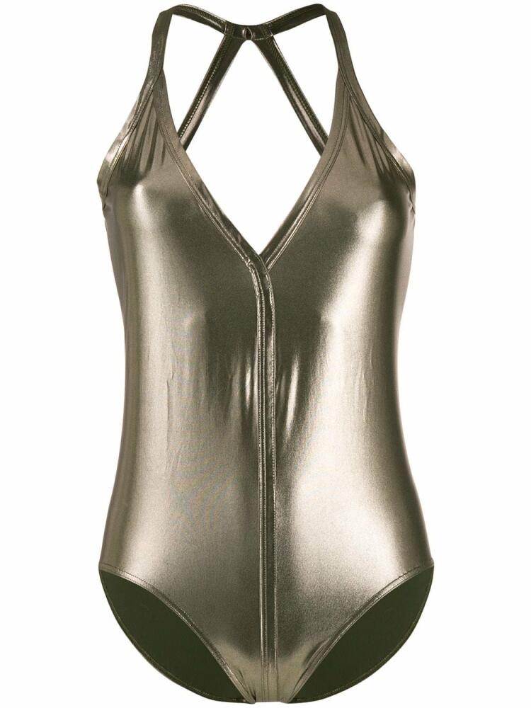 Rick Owens metallic effect swimsuit - Gold Cover