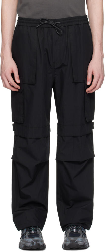 Juun.J Black Velcro Strap Cargo Pants Cover