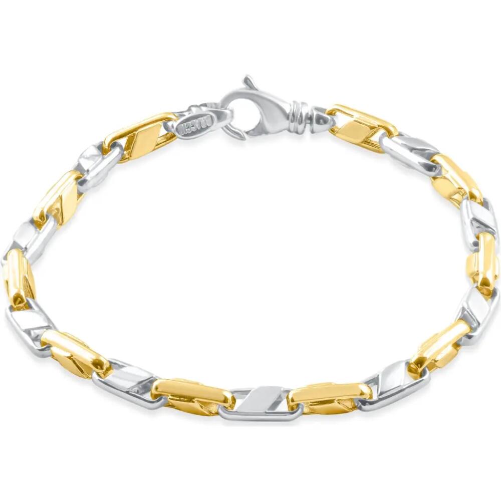 Bliss Diamond Mens Solid 14k Yellow Gold 22 grams Designed Link 5mm Heavy Masculine Bracelet 8" Cover