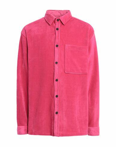 Topman Topman Polar Fleece Shirt In Fuschia Pink Man Shirt Fuchsia Polyester Cover