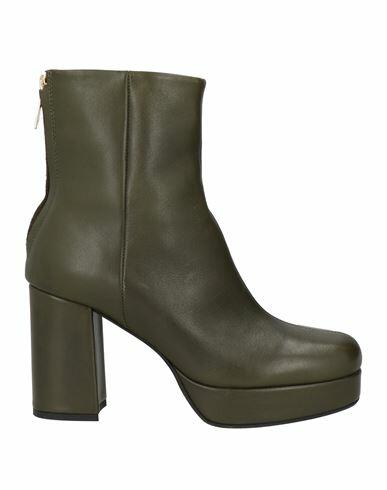 Carmens Woman Ankle boots Dark green Soft Leather Cover