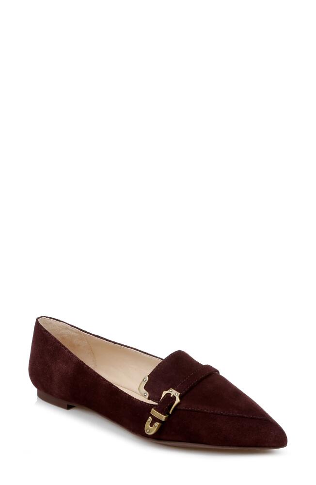 L'AGENCE Brielle Pointed Toe Loafer in Chocolate Suede Cover