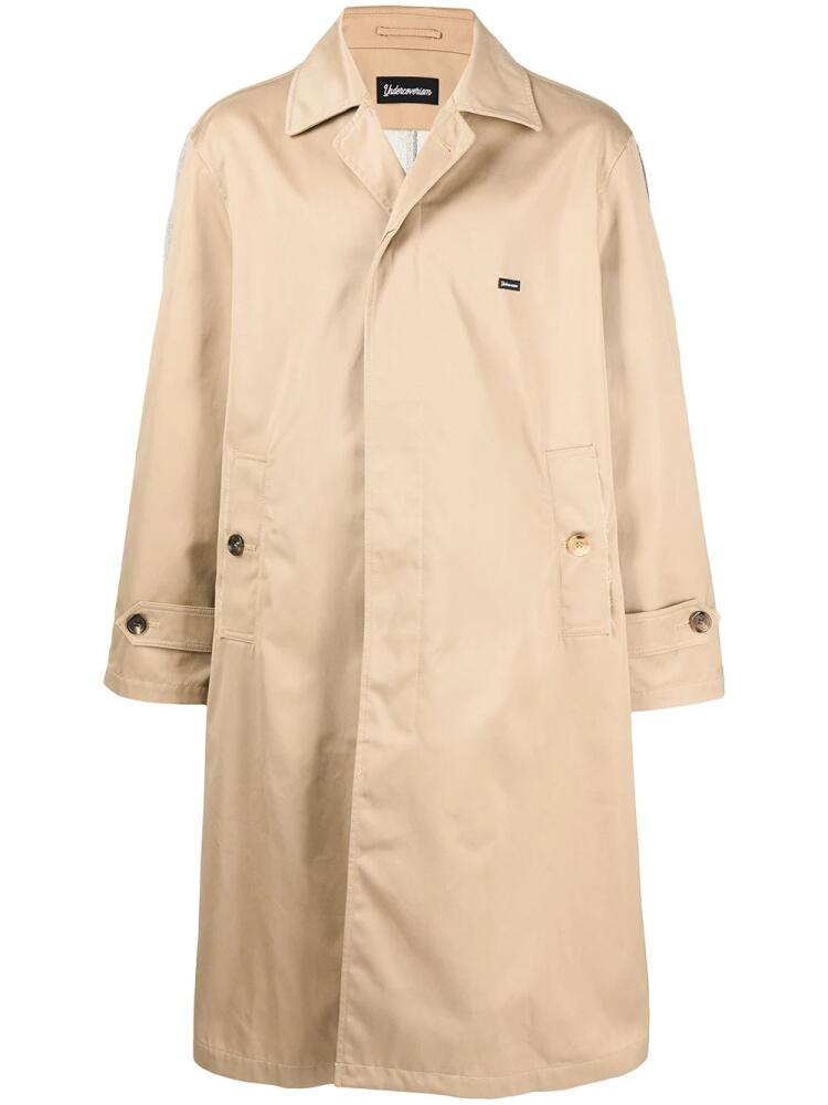 Undercover single-breasted panelled coat - Brown Cover