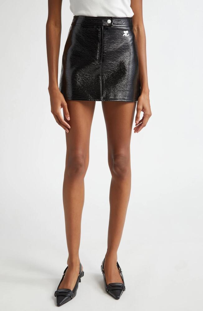 Courrèges Reedition Faux Leather Miniskirt in Black Cover