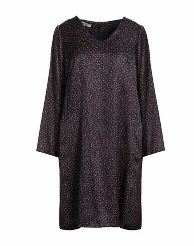 Rosso35 Woman Mini dress Black Viscose, Silk Cover