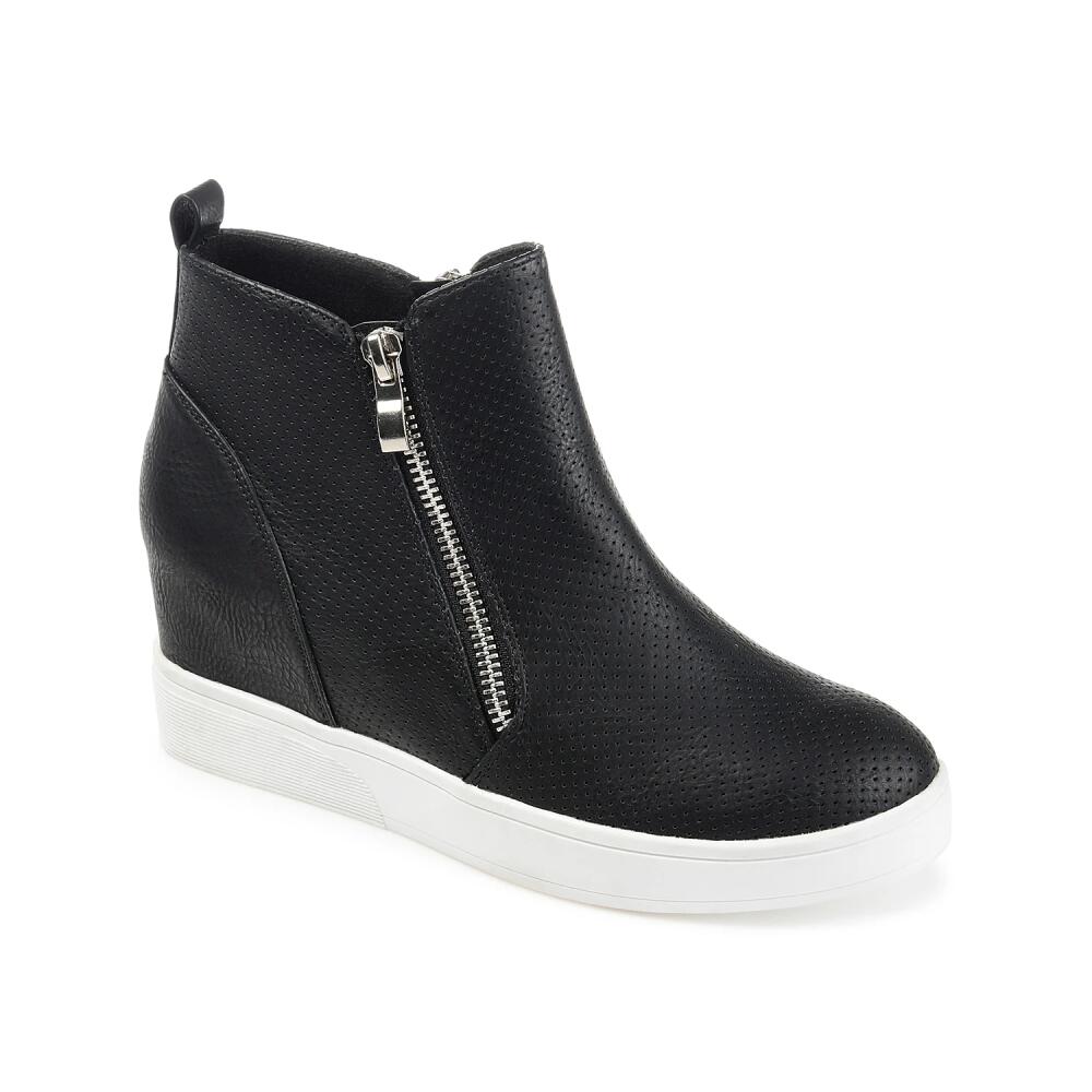 Journee Collection Wide Width Pennelope HighTop Wedge Sneaker | Women's | Black Cover