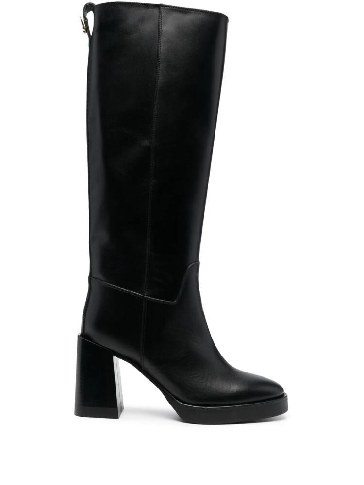 Furla 100mm Greta leather knee high boots - Black Cover