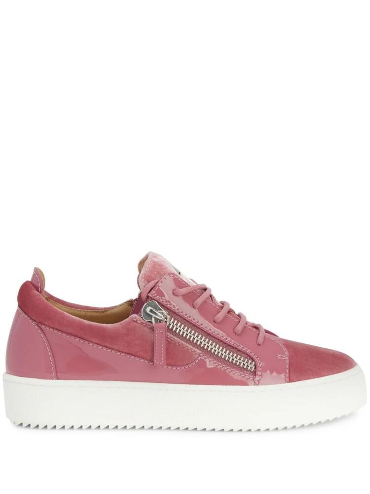 Giuseppe Zanotti Gail velvet low-top sneakers - Pink Cover