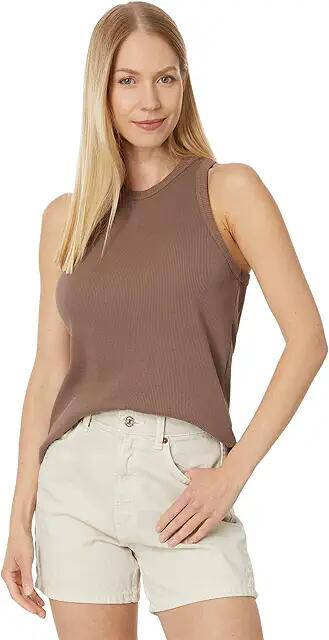 PACT Favorite Rib Racerback Tank (Deep Taupe) Women's Clothing Cover