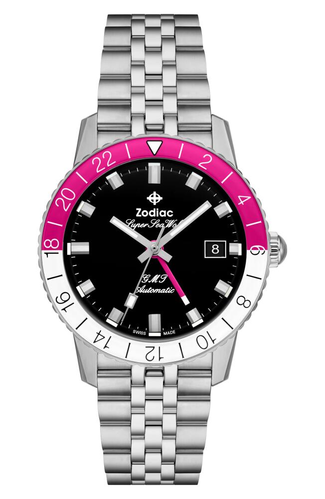 Zodiac Super Sea Wolf Ceramic Bracelet Watch, 40mm in Silver Cover