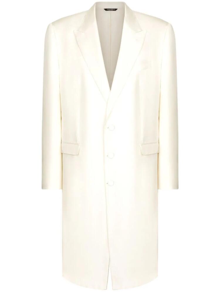 Dolce & Gabbana single-breasted silk coat - White Cover