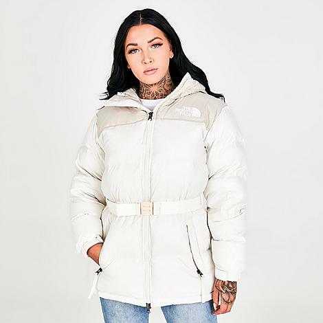 The North Face Inc Women's Nuptse Belted Mid Jacket in White/Beige/Gardenia White Cover