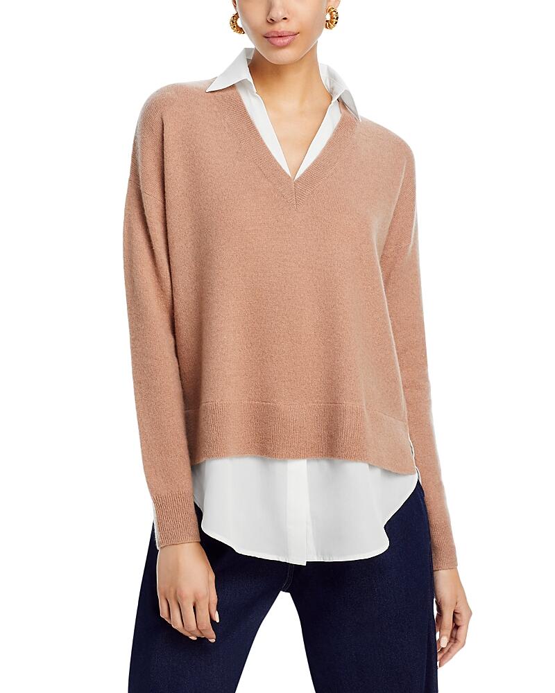 C by Bloomingdale's Cashmere Layered Look Cashmere Sweater - Exclusive Cover