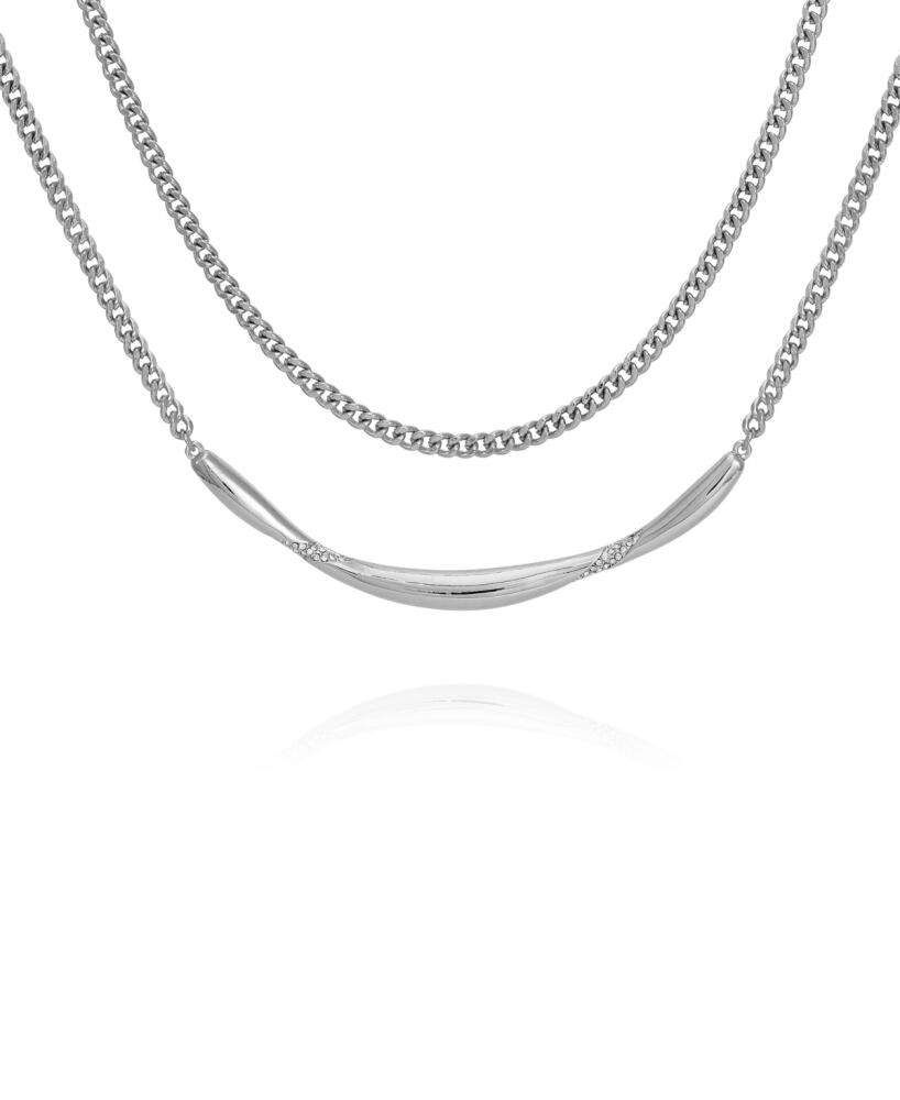 Vince Camuto Silver-Tone Layered Curb Chain Necklace, 18" + 2" Extender - Silver Cover