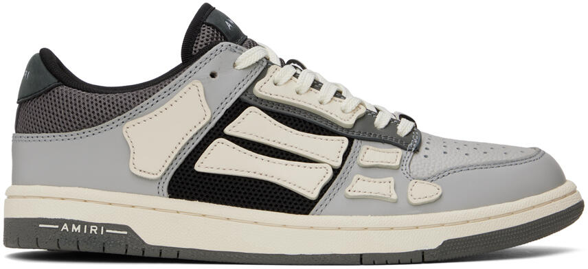 AMIRI Gray & Off-White Skel Top Low Sneakers Cover