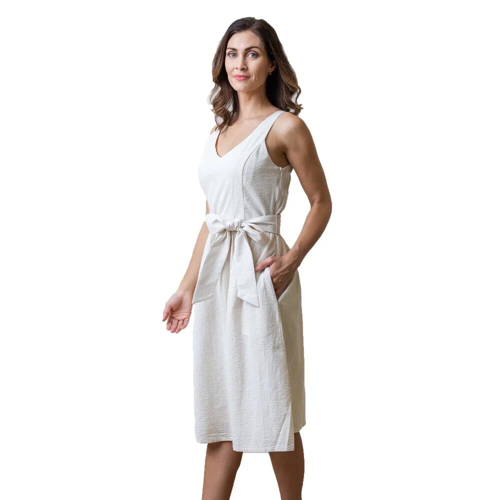 Hope & Henry Womens' A-Line Dress with Sash in Khaki Cover