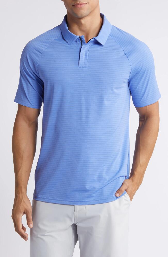 zella Fadeout Stripe Performance Polo in Blue Hydrangea Cover