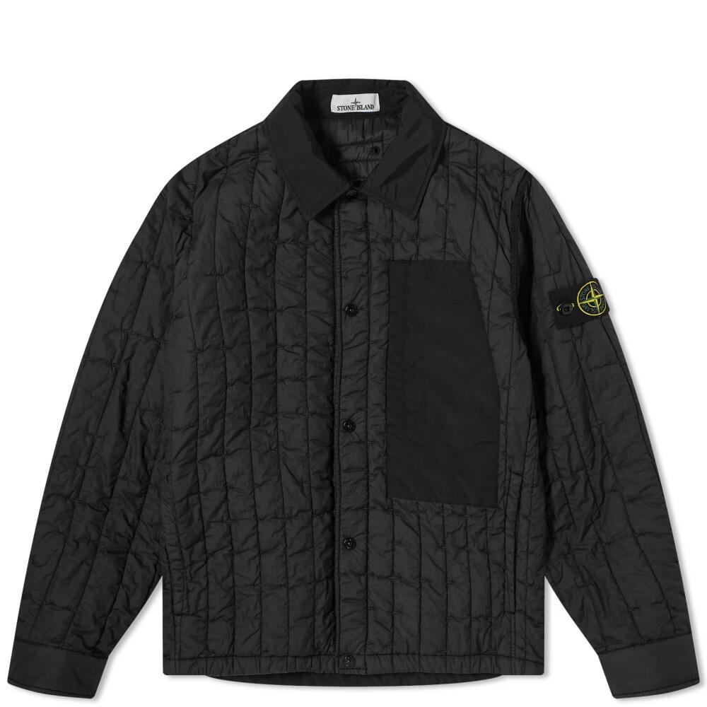 Stone Island Men's Quilted Nylon Stella Primaloft-TC Jacket in Black Cover