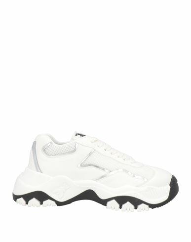 Patrizia Pepe Woman Sneakers White Textile fibers, Soft Leather Cover