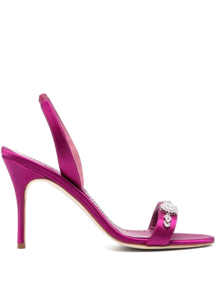 Manolo Blahnik 90mm Lamisan slingback sandals - Pink Cover