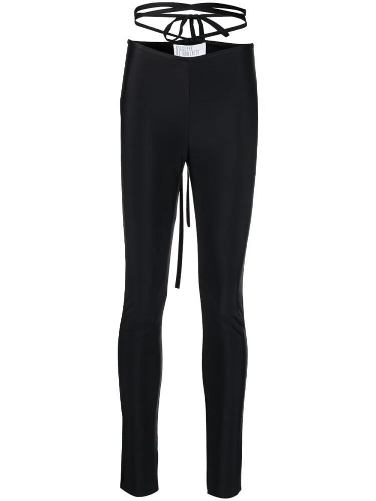 Giuseppe Di Morabito crossover-strap high-waisted leggings - Black Cover