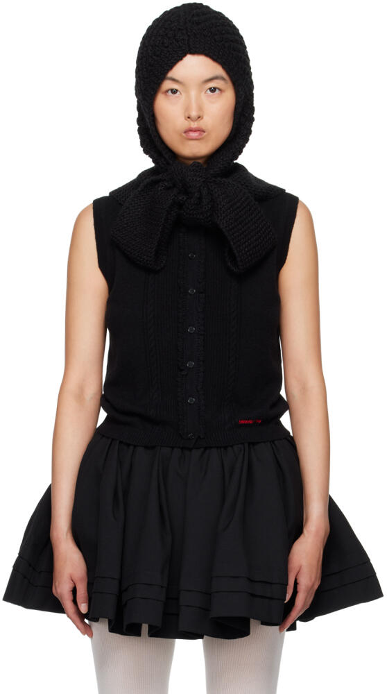 SHUSHU/TONG Black Spread Collar Cardigan Cover