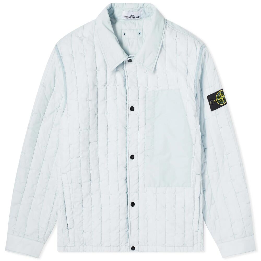 Stone Island Men's Quilted Nylon Stella Primaloft-TC Jacket in Sky Blue Cover