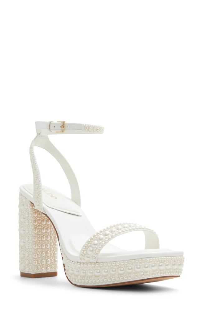 ALDO Lulu Block Heel Platform Sandal in White Cover