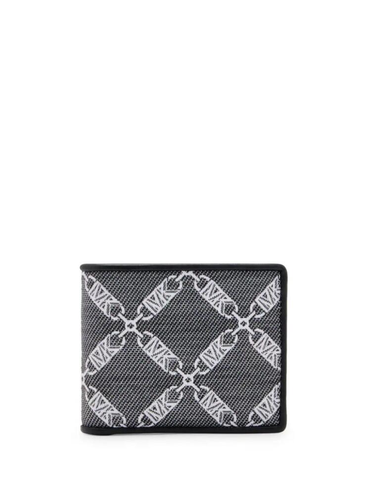 Michael Kors monogram-jacquard bi-fold wallet - Black Cover