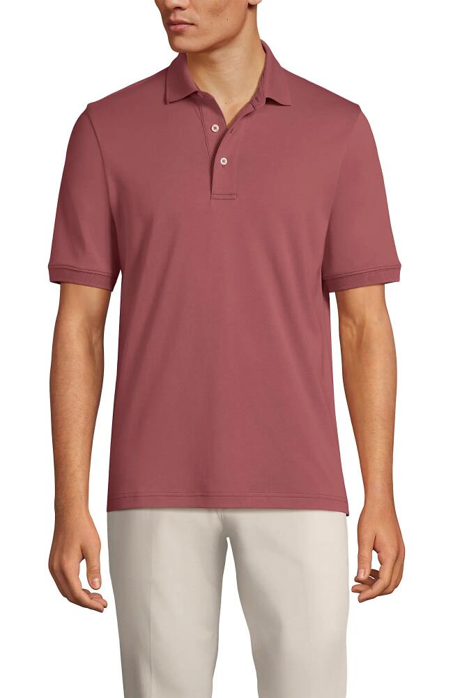 Lands' End Short Sleeve Cotton Supima Polo Shirt in Dark Rose Clay Cover