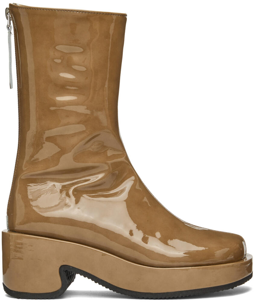 OSOI Brown Patent Toboo Boots Cover